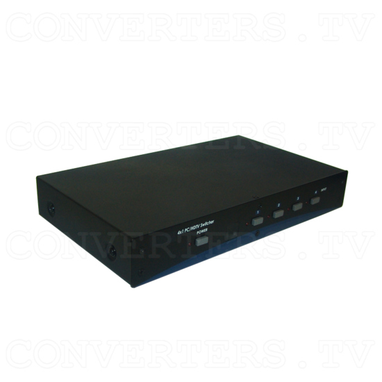 PC/HD Switcher 4 input : 1 output w/RS232 - Full View