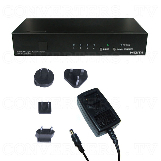 HDMI v1.3 Video and Digital Audio Selector 4in:1out - Full Kit