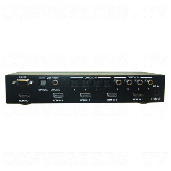 HDMI v1.3 Video and Digital Audio Selector 4in:1out - Back View