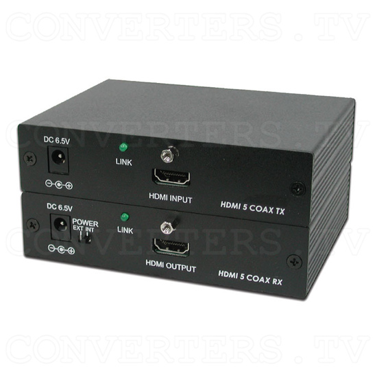 Coaxial HDMI Transmitter and Receiver Box - Full View