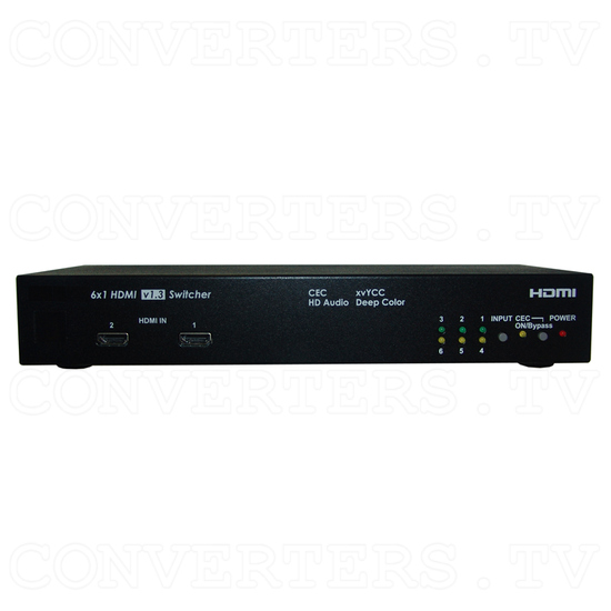 HDMI v1.3 6 In 1 Out Switcher with CEC - Front View