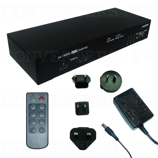 HDMI v1.3 6 In 1 Out Switcher with CEC - Full Kit