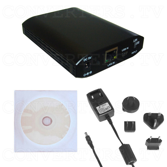 USB Over Ethernet Four Port Extender USB Hub - CETH-4USB - Full Kit