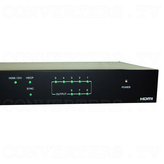 HDMI v1.3 Over CAT6 Distributor 1 In 8 Out - Front View - Detail