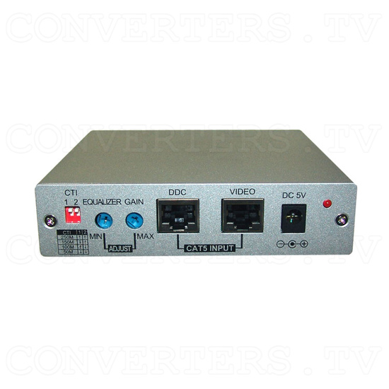 DVI Over CAT5 Receiver Box - 250 meters - Back View