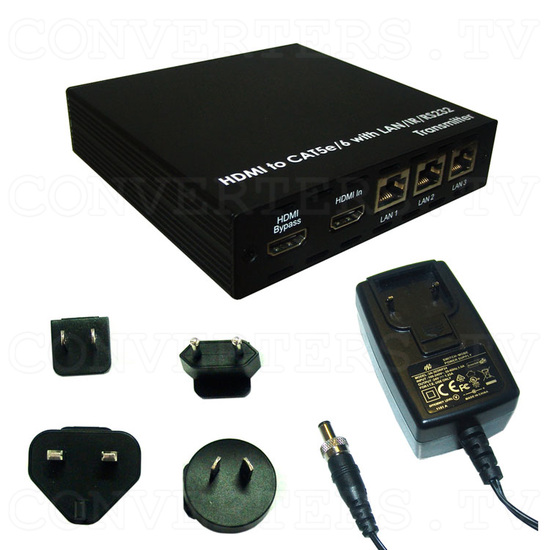 HDMI to One CAT5e/CAT6 Cable with LAN/PoE/IR Transmitter - Full Kit