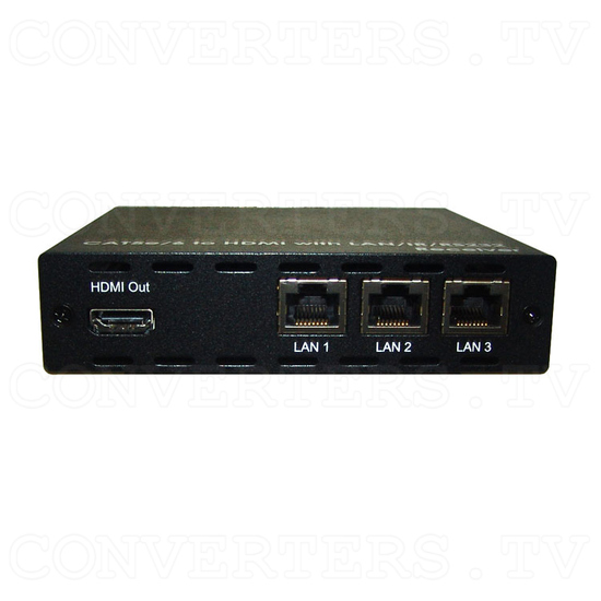 HDMI to One CAT5e/CAT6 Cable with LAN/PoE/IR Receiver - Front View