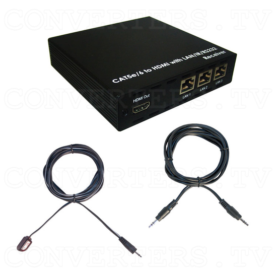 HDMI to One CAT5e/CAT6 Cable with LAN/PoE/IR Receiver - Full Kit