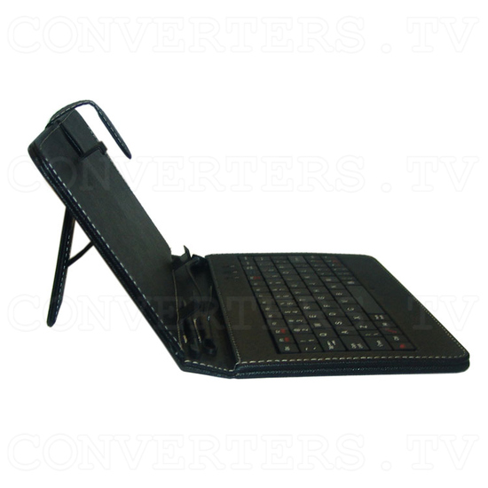 7 Inch Android Tablet Leather Case with Built-In Keyboard - Side View