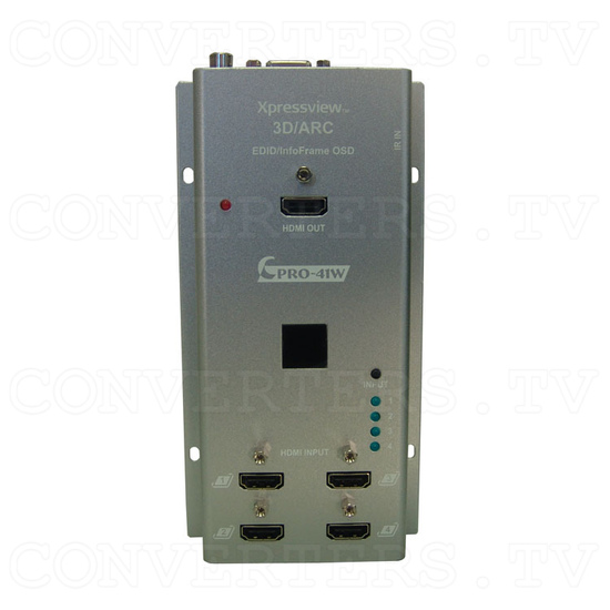 HDMI v1.4 4 In 1 Out Switcher - Wall Mountable - Front View