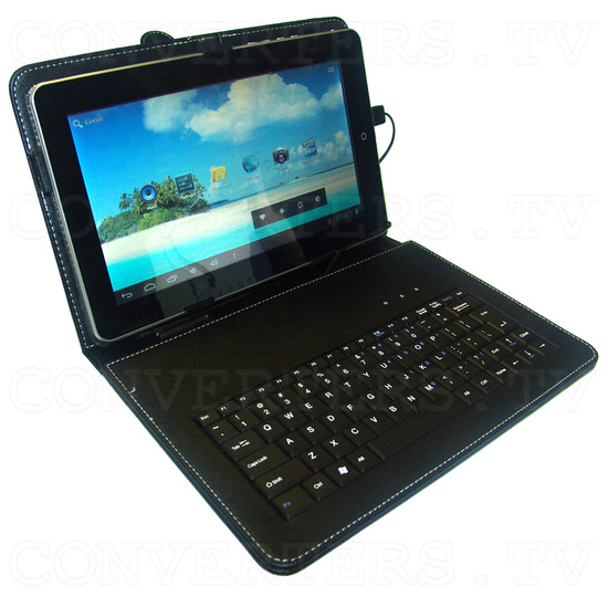 7 Inch Android Tablet Leather Case with Built-In Keyboard - With Tablet