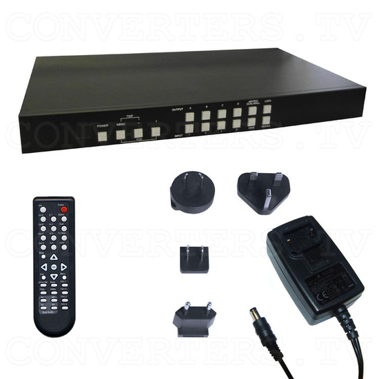 HDMI Quad 4x4 Video Wall Matrix Switch- Cypress Technologies CDPS-44SM - Full Kit