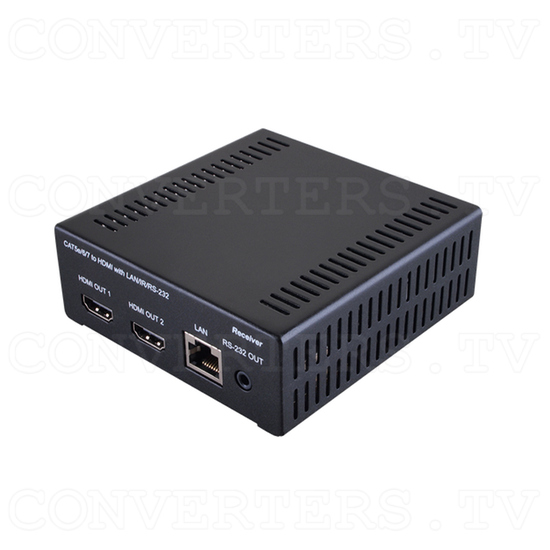 HDBaseT Dual HDMI Output over Single CAT5e/6/7 Receiver - Full View