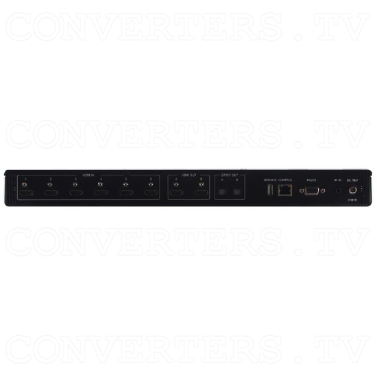 6 in 2 out HDMI UHD Matrix HDCP2.2 with Fast Switch Technology - Back View
