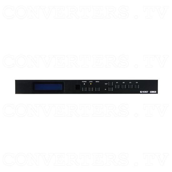 HDBaseT 4x4 UHD HDMI over CAT5e/6/7 Matrix with LAN Serving - Front View