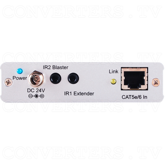 HDBaseT HDMI over CAT5e/6 Receiver w/dual PoE - Receiver Rear View.png