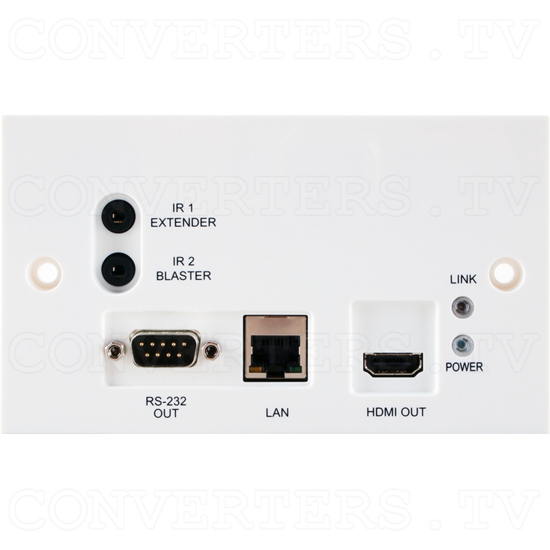 HDBaseT HDMI over CAT5e/6/7 Wallplate Receiver with 24vPoC and LAN Serving - ID#15532 Front View.png