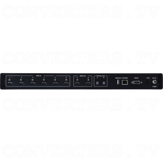 6 input 2 output 4K UHD HDMI Matrix with 6G Capability - ID#15476 Back View.png